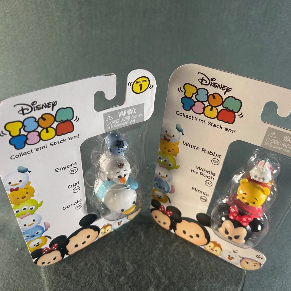 Disney Tsum Tsum Series 1 Jakks Pacific Vinyl Figure Lot Eeyore Olaf Donald Pooh - Image 4 of 4