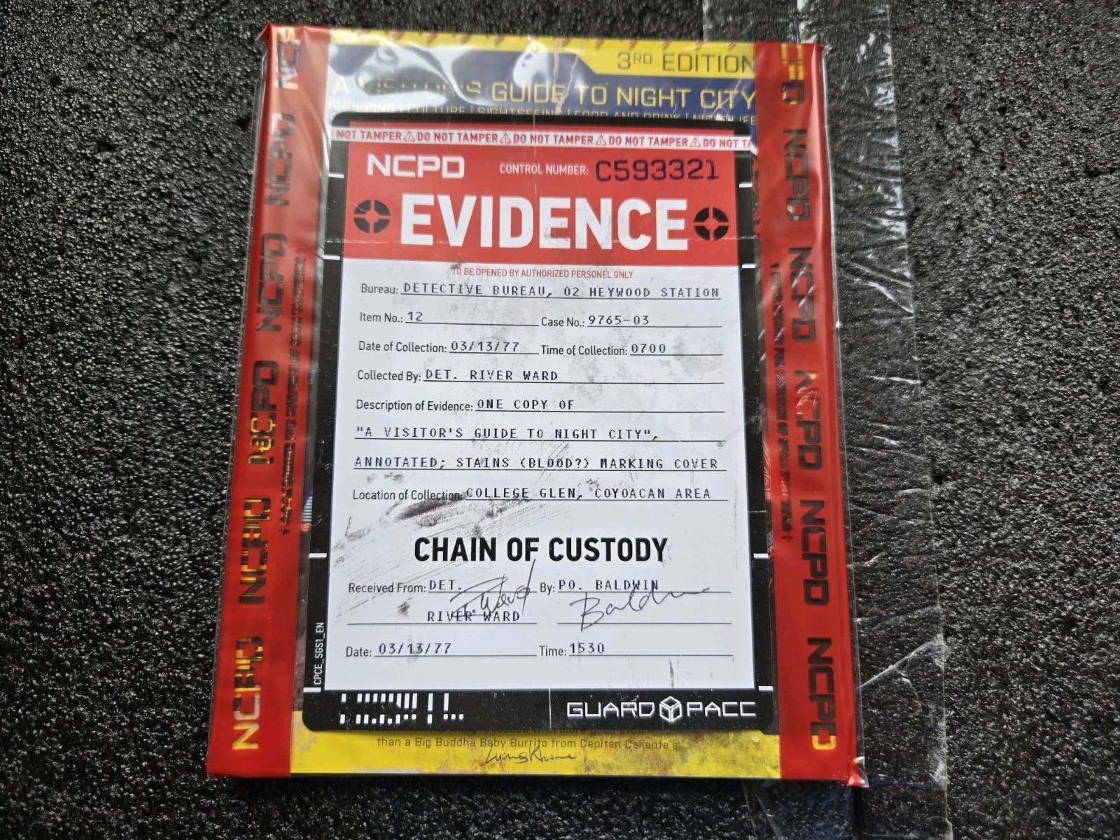 Cyberpunk 2077 Collectors Edition Evidence Bag (New Sealed)
