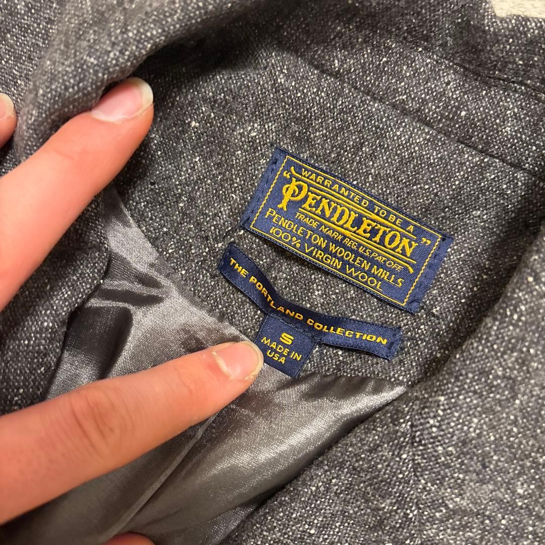 Pendleton 90s Wool Silk Tailored Jacket Gray Made… - image 7