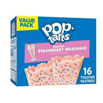 Frosted Strawberry Milkshake Toaster Pastries Breakfast Foods Shelf-Stable 16