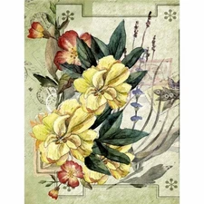 Floral Postcard #3 | A4 Mulberry Rice Paper | Paper for Decoupage