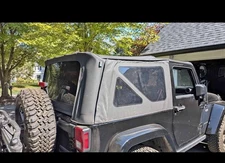 Jeep Wrangler Soft Top Window 2007-2018 2dr Rear Back Black Jk 2 Door