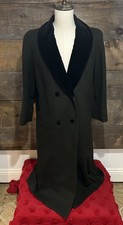 Vintage Herman Kay Luxurious Wool Full Length Coat Green Double Breasted Size 10