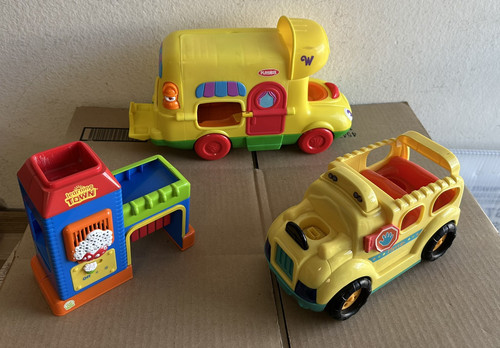 Lot of 3) Vintage Toys Playskool Weeble Weegoaway Little People LeapFrog Tested!