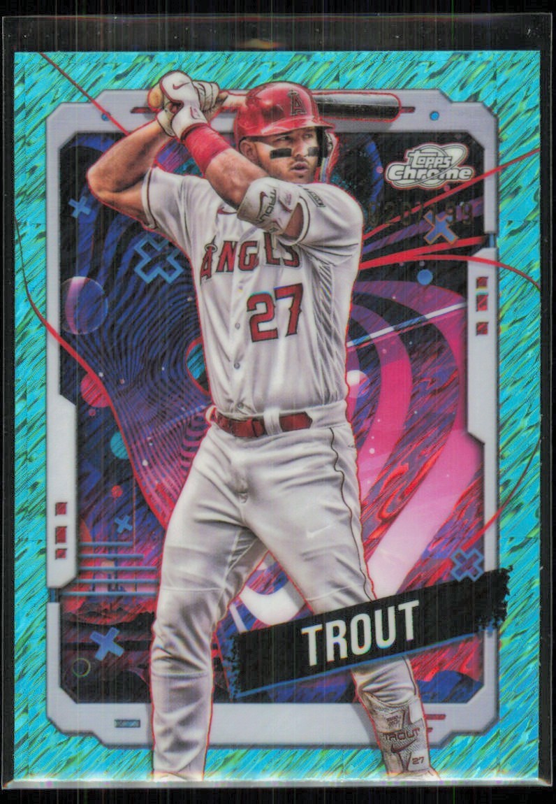 2024 Topps Chrome Cosmic Aqua Equinox Mike Trout /199 #35