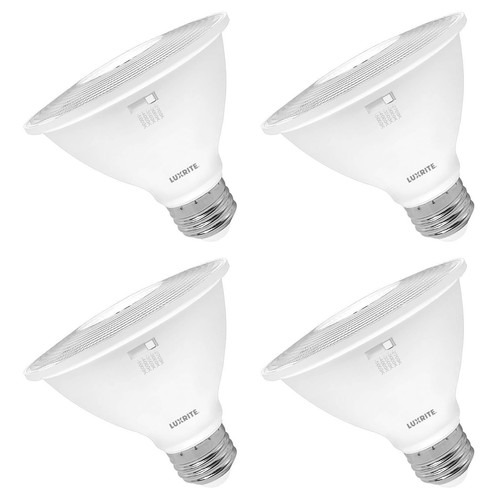 Luxrite PAR30 Short Neck LED Flood Light Bulb 10W=75W 5CCT 850LM Dimmable 4 Pack