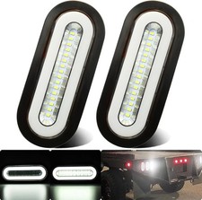 2Pcs 6" Inch White 52 Leds Oval LED Trailer Boat Halo Reverse Back up Tail Light