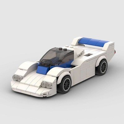 Custom LEGO MOC Mazda 757 White   265 Piece Sports Car Brick Model