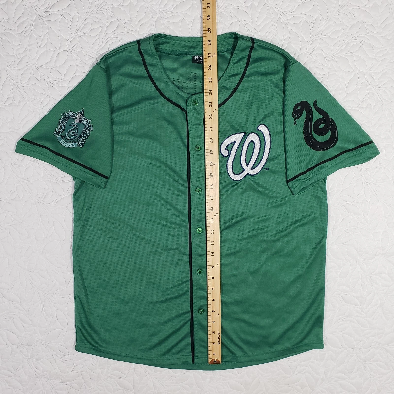 Washington Nationals Harry Potter Slytherin Baseball Jersey Large SGA