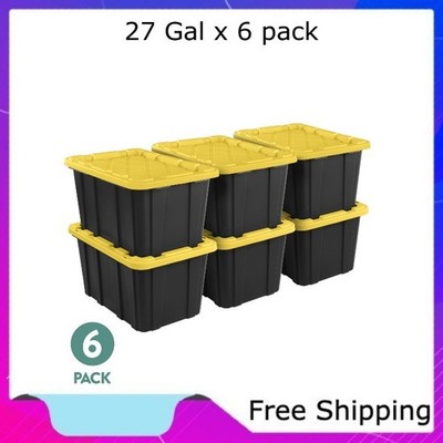 Sterilite Large Storage Bin, 27 Gallon Durable Plastic Storage Tote with Lid