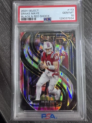 2024 PANINI SELECT BLACK & RED SHOCK #113 DRAKE MAYE ROOKIE RC PSA 10