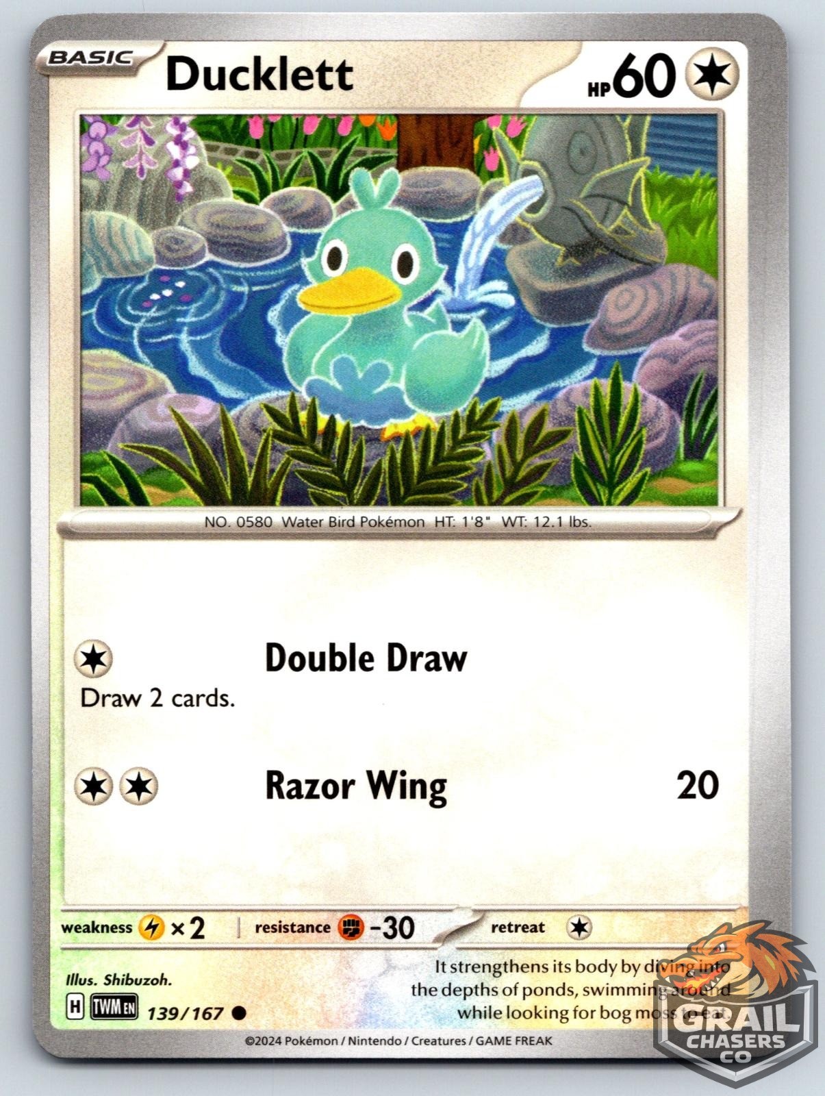 Ducklett 139/167 Twilight Masquerade Near Mint Pokemon Card