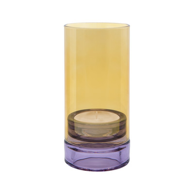 REMEMBER Windlicht LYS Lilac, Teelichthalter, Glas, H 19,3 cm, D 9cm, Handarbeit