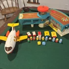 Vintage 1972 Fisher Price Airport with Plane and Random Accessories