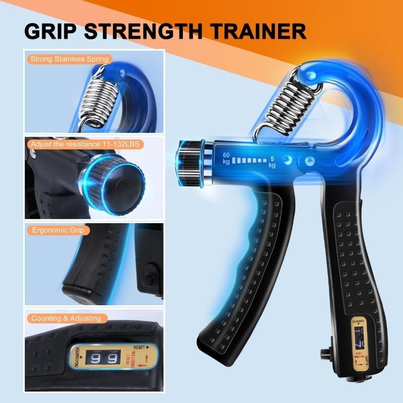 5pcs Grip Strength Trainer Kits Hand Gripper Strengthener Forearm