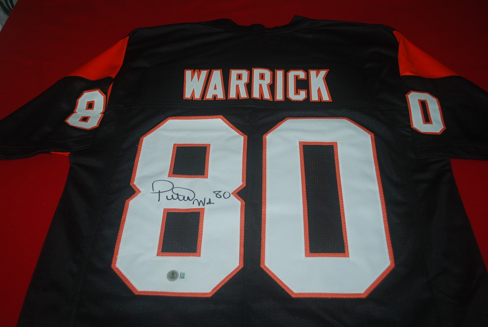 Peter Warrick Autographed Signed Cincinnati Bengals Jersey Beckett Witnessed COA 1W548427 