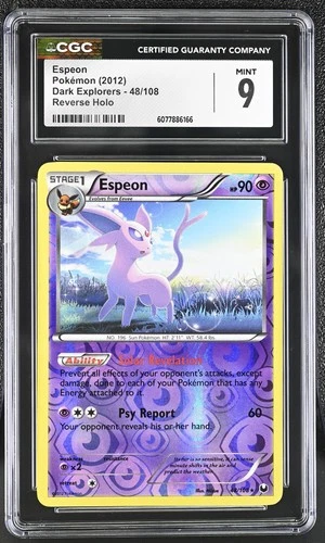 CGC 9 MINT Espeon 2012 Dark Explorers 48/108 Reverse Holo Pokemon Card