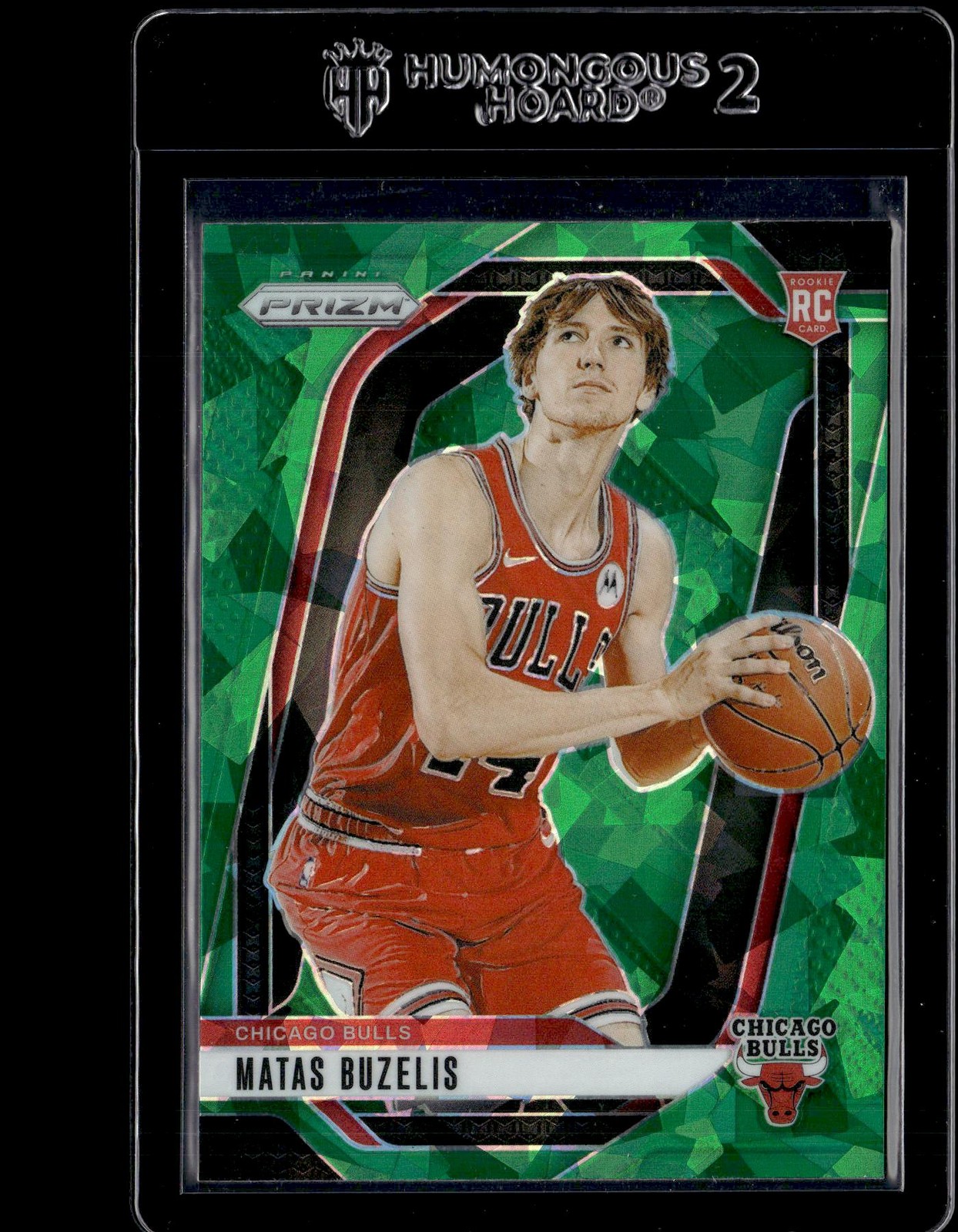 2024-25 Panini Prizm Prizms Green Ice #252 Matas Buzelis RC