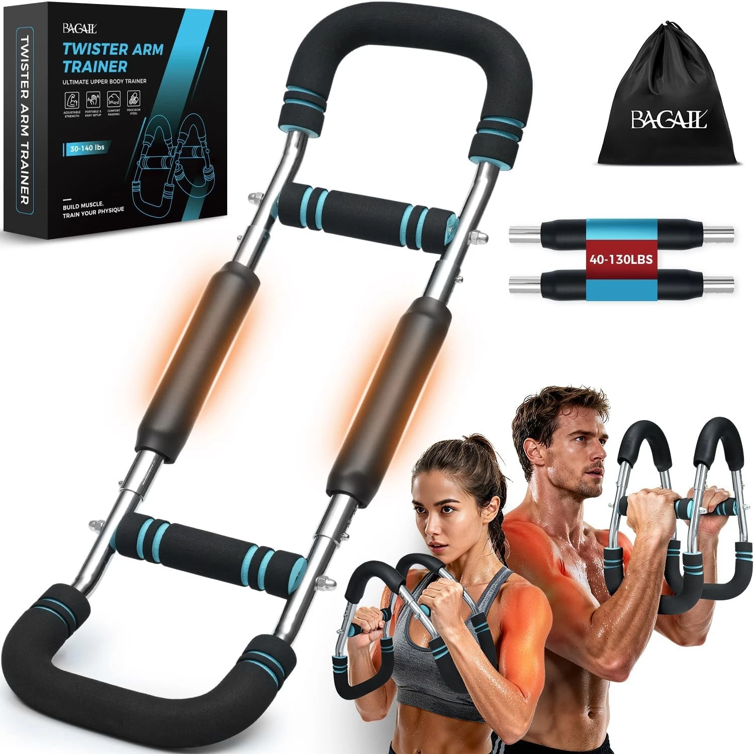 BAGAIL Twister Arm Trainer 5 or 9 Level Resistance 30 140 lbs