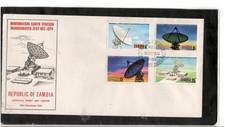 740 - ZAMBIA 16.12.1974 / FDC " MWEMBESHI EARTH STATION " -Y&T. nr. 137/140