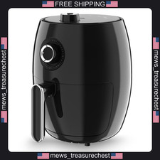 Mini Air Fryer 2.1QT Compact Black with 2 Knobs for Quick Cooking