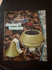 Hershey's Kisses Ceramic Dessert Fondue  w/ Fondue Forks & Candle Brand New Gold
