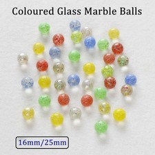 16mm/25mm Coloured Glass Marble Balls Beads Traditional Vintage Classic Toy