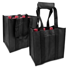 2 Pezzi Portabottiglie Acqua Borsa Porta Bottiglie con 6 Scomparti