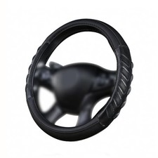 car Steering Wheel Cover Faux Leather Massage Universal fit 3D Black black