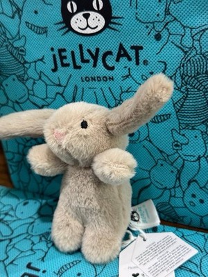 Jellycat Bashful Bunny Truffle Bag Charm Soft Cute Brown Plush FREE Dust Bag