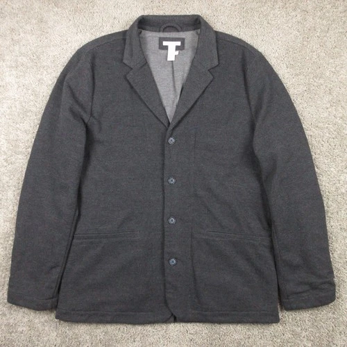 Carbon 2 Cobalt Jacket Mens XL Gray Charcoal Knit Blazer Overcoat Lined Pockets - product listing photo