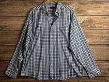 Untuckit Shirt Mens 2XL XXL Long Sleeve Button Up Nylon Elastaine Plaid