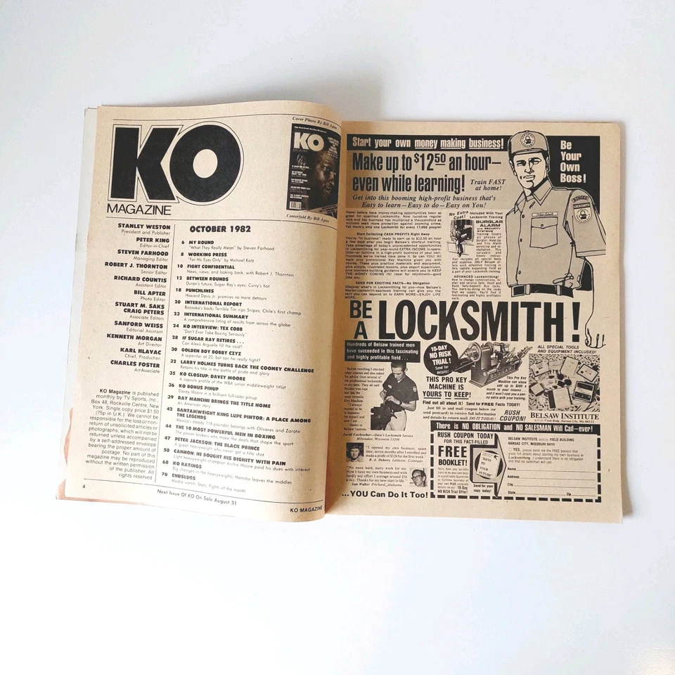 KO MAGAZINE LARRY HOLMES BOXING HOFer COVER OCTOBER 1982 + POSTER - Image 3 of 4