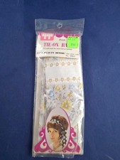 Vtg 1960's Tip Top Tie On Headband Flower Floral Print Sealed Boho Hippie 11