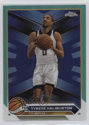 2023-24 Topps Chrome Aqua Refractor /199 Tyrese Haliburton #4 1p4b