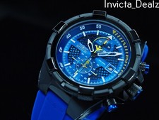 Invicta Men's 51mm PILOT AVIATOR Chronograph Twisted Metal Black Blue SS Watch
