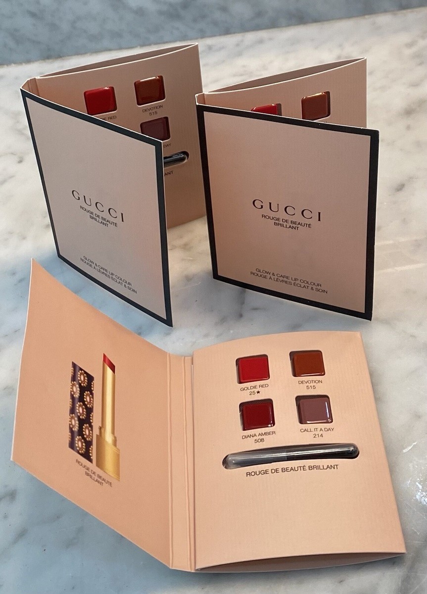GUCCI ROUGE DE BEAUTÉ BRILLANT 口紅セット GUCCI Rouge De Beaute Brillant GLOW & CARE UP LIP COLOUR Lipstick