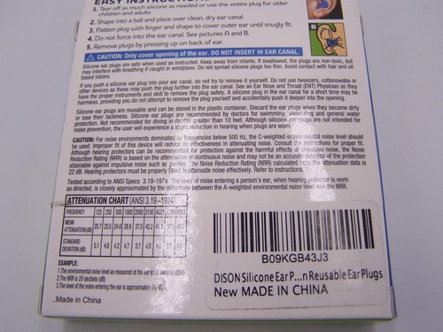 Dison Premium Soft Silicone 28dB Ear Plugs for Noise Reduction & Water - 8 Pairs - Picture 2 of 2