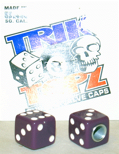 Trick Top Schrader Ventilkappen / lila Würfel NEU! - Bild 1 von 1