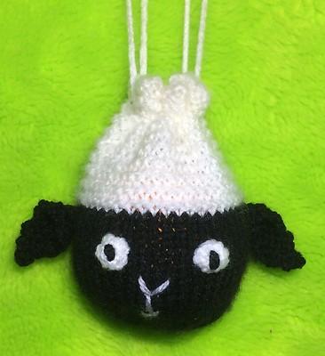 STRICKANLEITUNG - Ostern Lamm Kordelzug Schafbeutel 10 cm passend für Choc Orange
