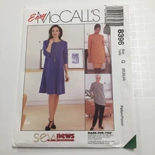 McCall's 8396 Size 20-24 Dress Tunic Pull On Pants Skirt CUT TO SIZE 24