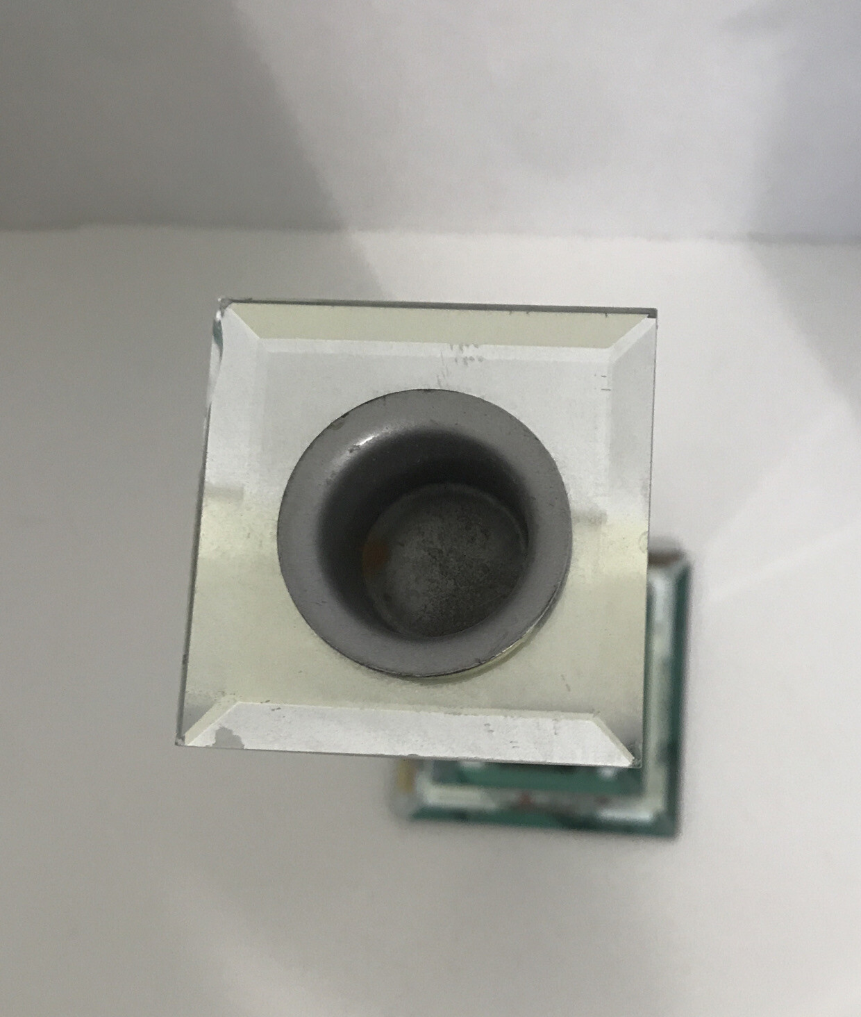 Candlestick Candle Holder Mirrored Victorian Style Glass Etched Vintage Set Of 2