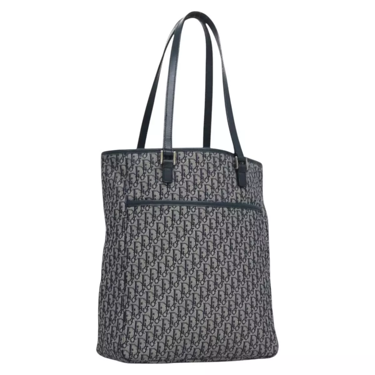 Sac fourre tout Christian Dior Trotter toile marine argent authentique bs22778