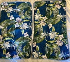 Tommy Bahama Home 2 Quilted King Pillow Shams Blue Tropical Floral Print