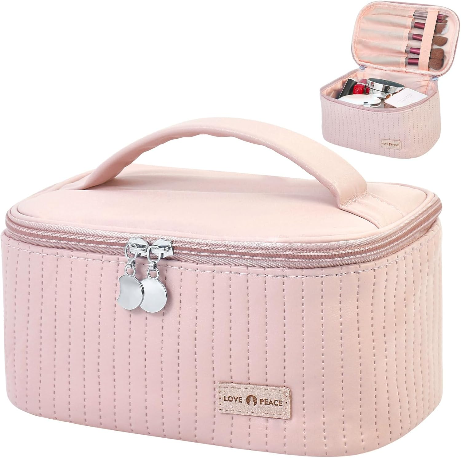 Makeup Bag Travel Cosmetic Bag, Large Capacity Makeup Organizer Bag and Storage,-image