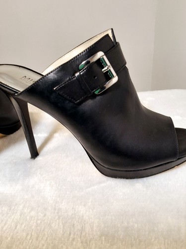 MICHAEL Kors Open Toe Mule Buckle Bootie Black SZ 8M - Picture 5 of 8