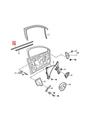 Genuine Window Slot Seal With Trim Strip VW Jetta Syncro Vento 5C6837476C3Q7