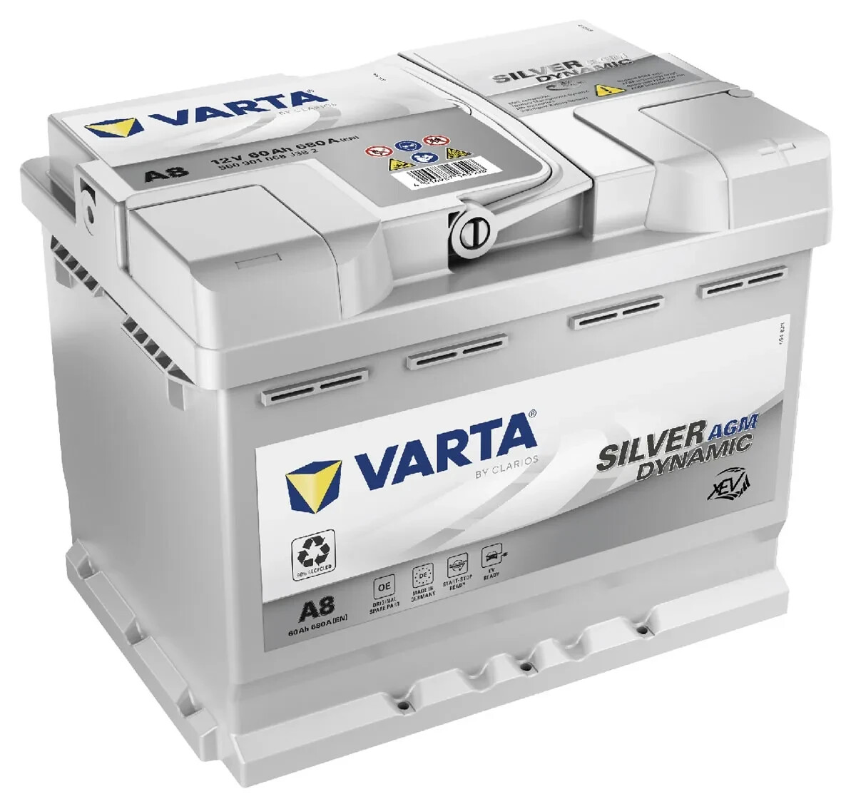 Varta Silver Dynamic A8 (D52) xEV AGM 12V 60Ah 6800CCA Type 027