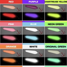 UV Glow in The Dark RATTLING Lead Jigging Spoon Fishing Lure Jig 9 Color Options