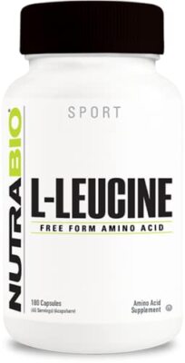 100% Pure L-Leucine - Muscle Recovery, Vegan & Non-GMO, 180 Capsules